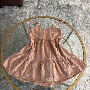 Aerie Magic Hour Beige and Gold Cover Up Dress